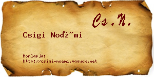 Csigi Noémi névjegykártya